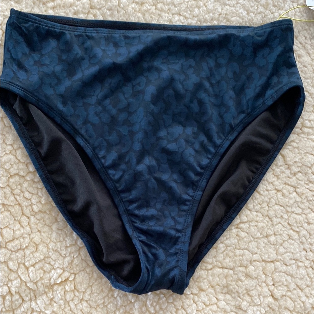 Black &Blue Classic Bikini Bottoms Swimwear Size Medium